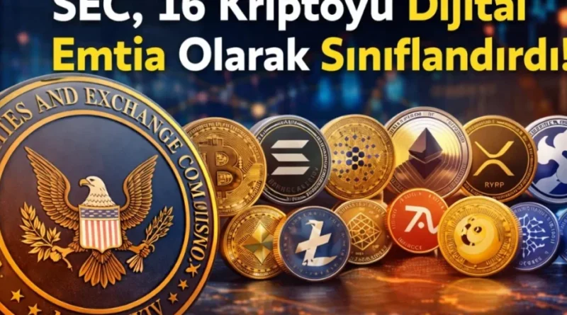 SEC, 16 Kripto Varlığı Dijital Emtia Olarak Belirledi